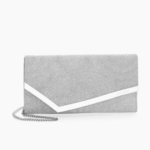 Silver glitter evening bag